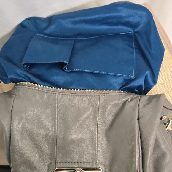 Coach Kristen Gray Leather Shoulder Hobo with Silver Hardware - Picture 13 of 16